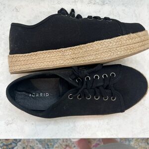 Torrid Black and Tan Sneakers with Espadrille Sole